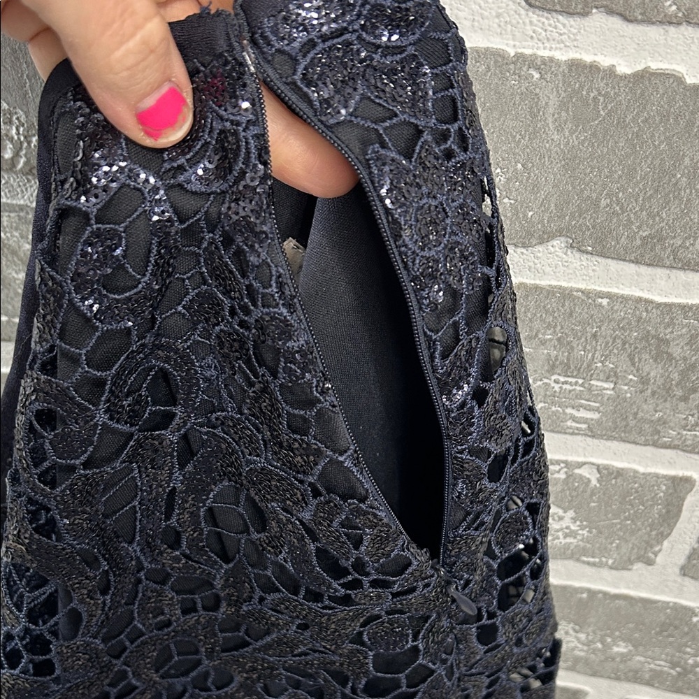 Anthropologie J.O.A. Navy Lace Mini Skirt | Size Small | Lined - Picture 9 of 9
